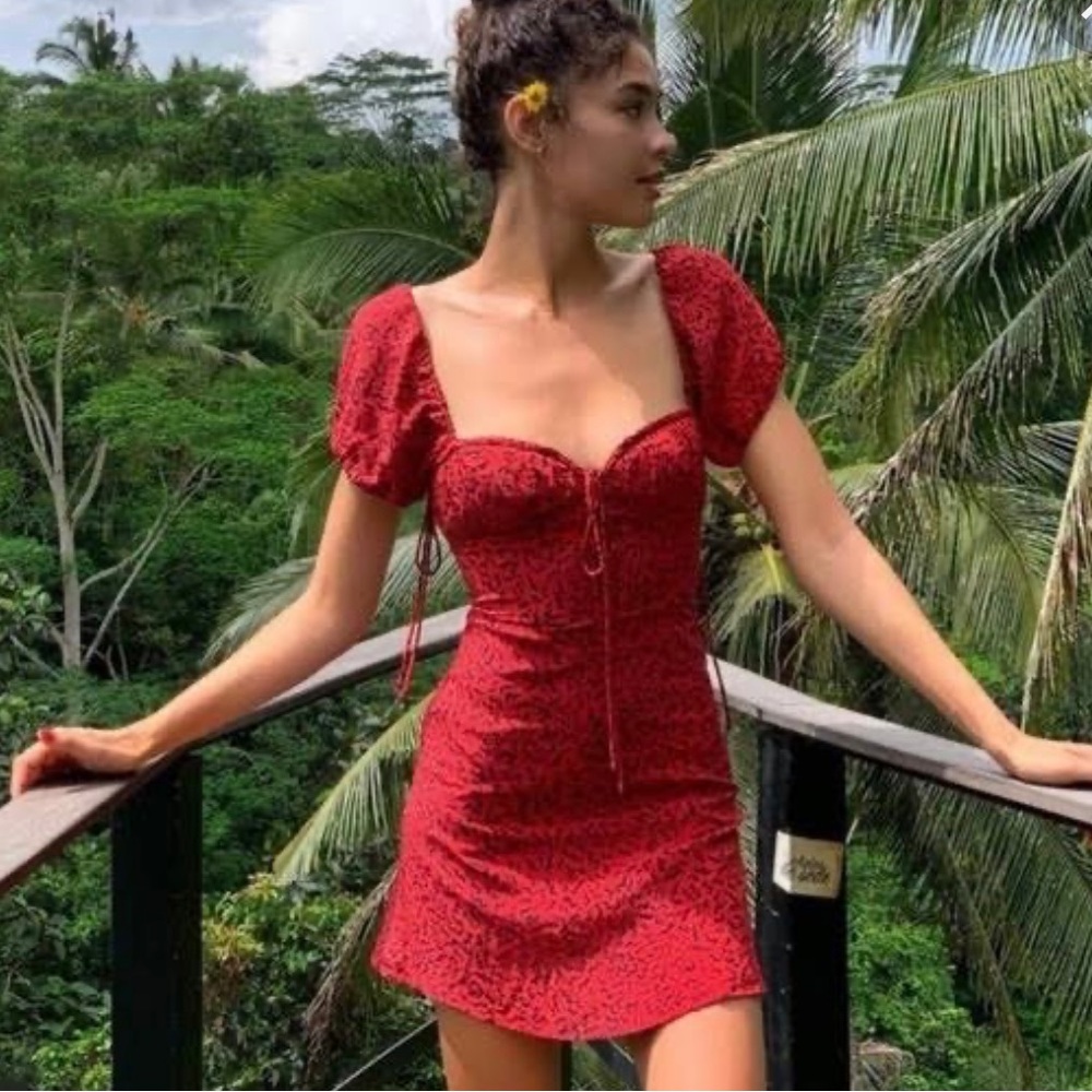 Realisation Par Venus Dress in Red Squiggle